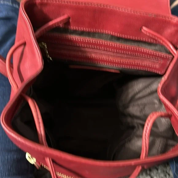 Coach Red Leather Backpack - Picture 6 of 8